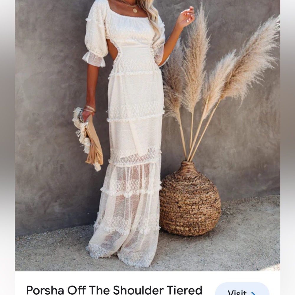 Tiered cutout maxi dress